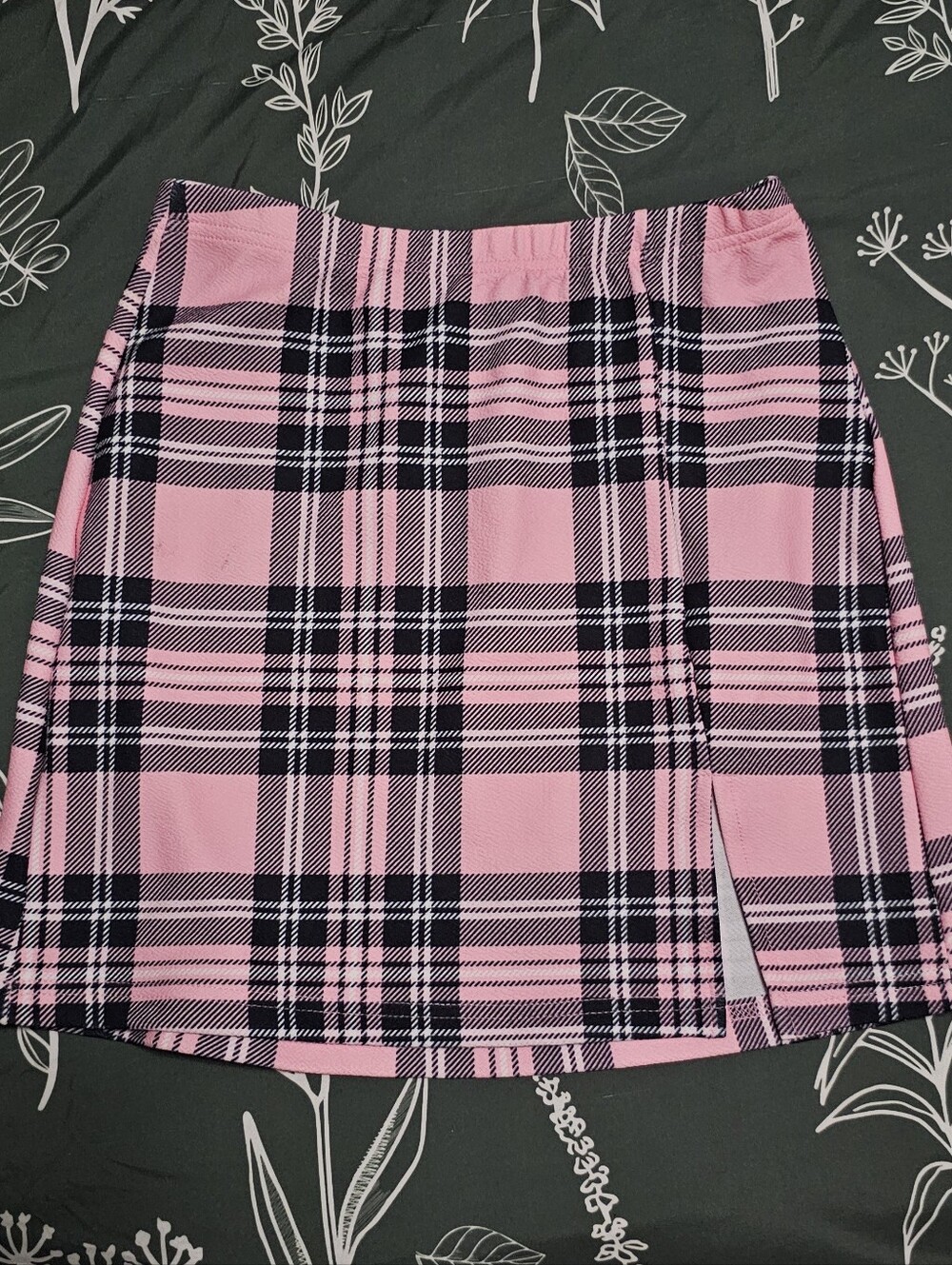Pink Plaid Mini Skirt